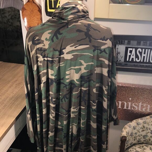 Camo Loungewear Hi Lo Poncho with Cowl Neck Comfort. Relax and disappear 🫥 - Picture 8 of 17